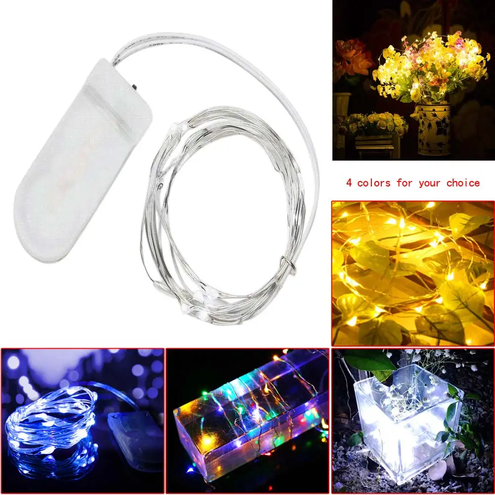 

Micro Fairy Lights Button Battery Operated 2M 20 LED Copper Wire Button LED String Light for Xmas Wedding Decoration Party