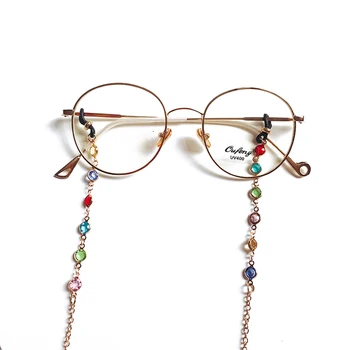 

75cm Crystal Beaded Long Metal Eyeglasses Rope Strap Neck Anti Slip Glasses Chain Lanyard Eyeglass Holder Glasses Accessories
