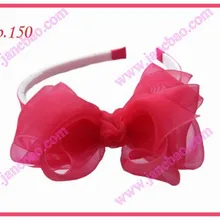 Новинка 145 шт 3,5 ''повязки на голову из органзы Шелковые повязки на голову для девочки популярные заколки для волос