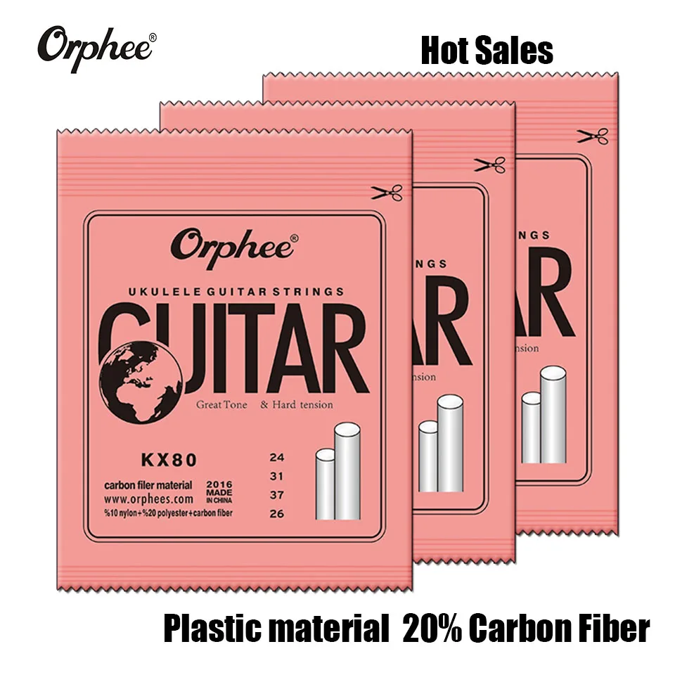 

Orphee 1 Set of White Nylon Ukulele Strings 1st-4th Hawaii Guitar Soprano Concert Tenor Strings Model KX80 Wholesales