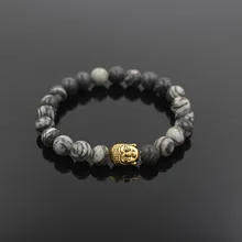 Faitheasy натуральная сеть каменная статуя Будда жемчужный сплав буддизм голова бусы браслеты с орнаментами