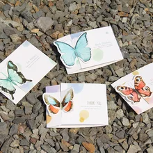 10 шт. милые маленькие свежие трехмерные бабочки изысканные мини-открытки на день рождения, День благодарения креативные