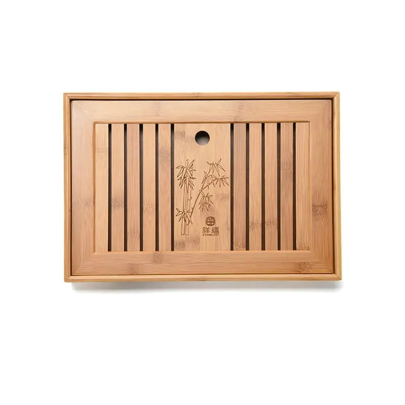 

"KingTeaMall" Bamboo Tea Tray Saucers Boards with Water Tank Teawares Teasets Teatools Gifts for Chinese Gongfu Cha