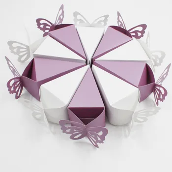 

50pcs Peal light Butterfly Style Favor Gift Candy Cake Boxes For Wedding Birthday Party Baby Shower High Quality Candy Cake Box