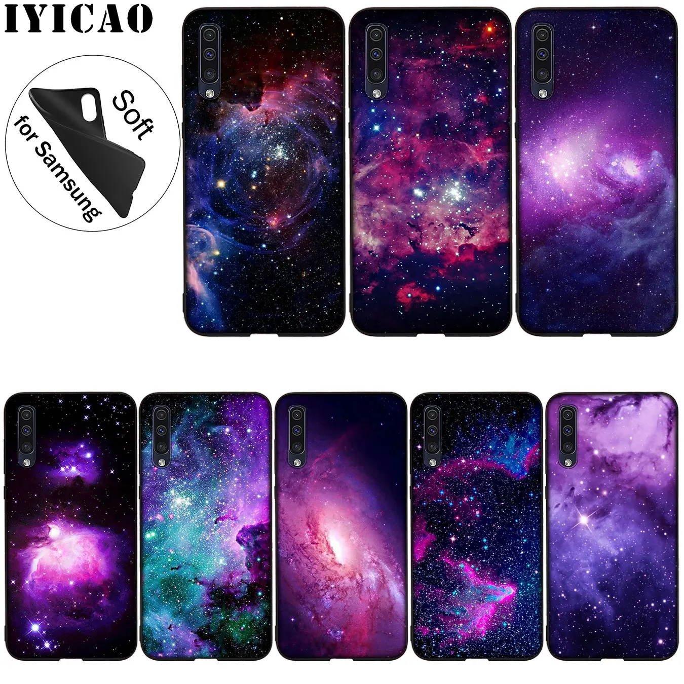 IYICAO фиолетовый мягкий силиконовый чехол для Samsung Galaxy A70 A60 A50 A40 A30 A20 A10 A50S A40S A30S A20E A10S
