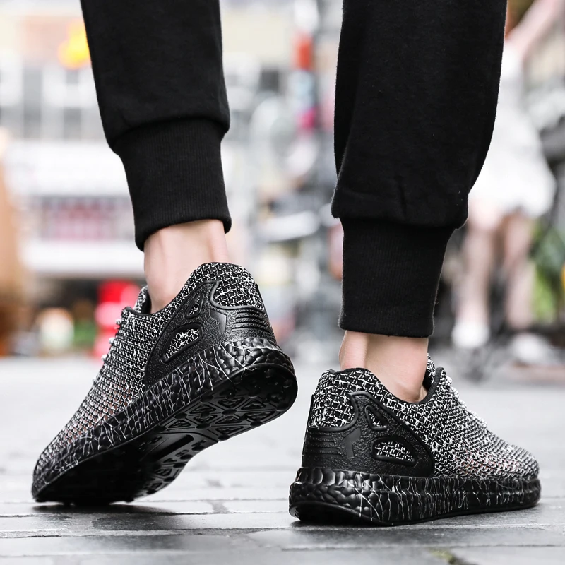 2019 Mens Sneakers Casual Men Summer Cool Shoes Breathable Spring Zapatillas Hombre Fashion Lace Up Black Shoes Male Footwear