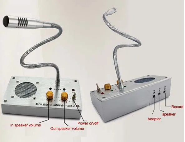 ZHUDELE Window interphone аудио запись Интерком интерфон динамик, двухсторонний банк офис магазин станция 2 X оконные микрофоны