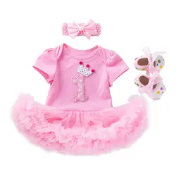Кружевные платья с оборками для маленьких девочек, платья-пачки принцессы для новорожденных, хлопковый комбинезон для малышей, комбинезон