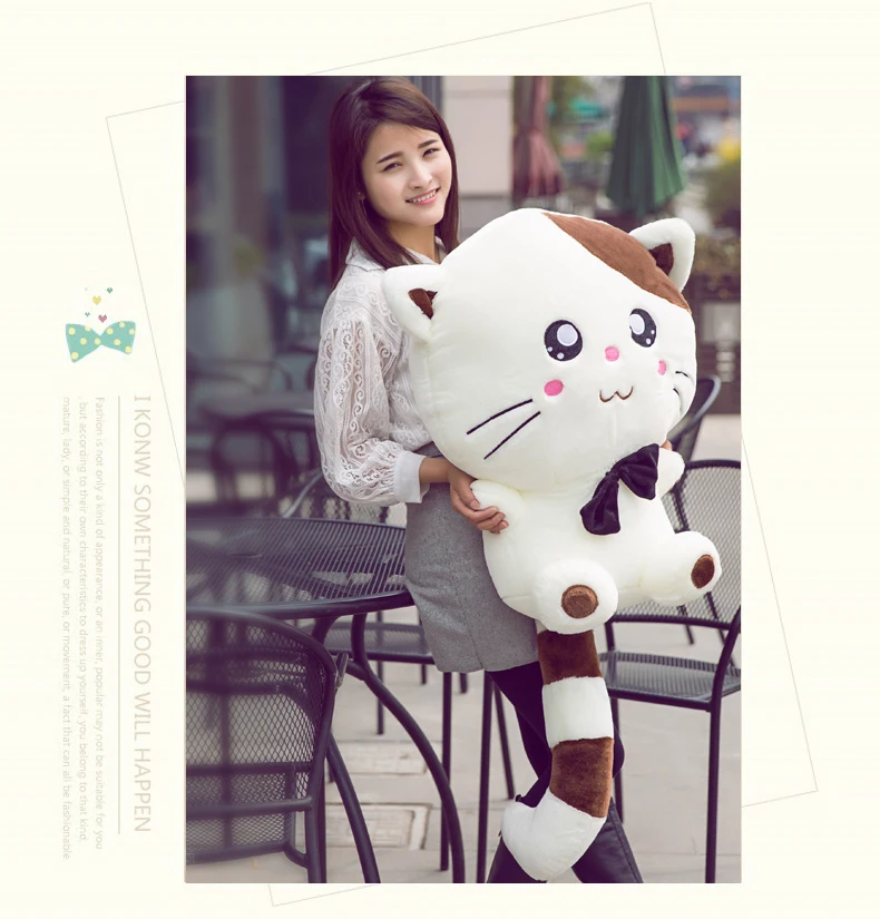 Dorimytrader Kawaii Cartoon Fat Cat Plush Doll Big Stuffed Anime Kitten Toy  Pillow for Children Adults Gift Decoration 70cm 28inch DY50460 (6)