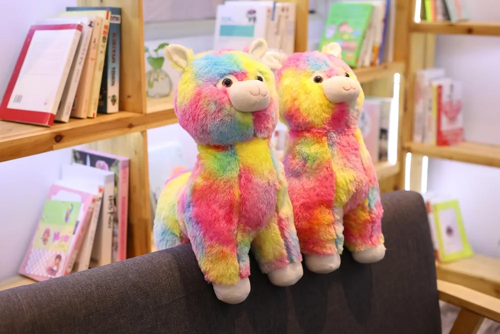 1 шт. 45 см Милая красочная плюшевая игрушечная Альпака kawaii Rainbow Alpacasso овечка лама Куклы Мягкие подушки детские подарки на день рождения