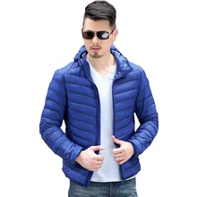 2018 de invierno más tamaño 90% de pato blanco abajo hombres de la capa con capucha Ultra Light Down chaqueta Parka cortavientos cálido S -XXXXL