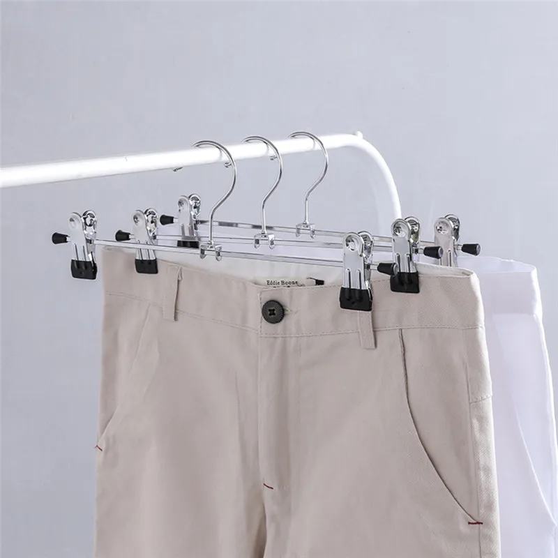 10 шт широкие металлические детские вешалки для одежды Вешалки для одежды сушильные стойки регулируемые для брюк юбки с зажимами XNC