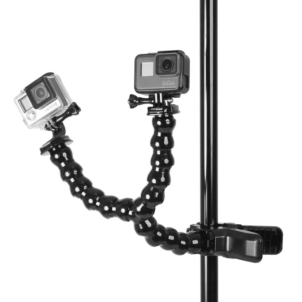 Double Neck Mount Adjustable Flex Clamp Clip Arm Dual Neck Tripod For