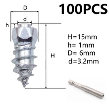 100 шт. 6*15 мм автомобильные шины шпильки Винт снег шипы колеса шины цепи для снега шипы для обуви ATV автомобиль мотоцикл шины зима