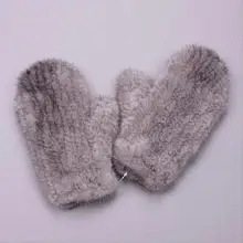 Подарок для девочек, настоящие женские зимние варежки из натурального меха норки, высококачественные вязаные теплые перчатки из меха норки AG-40