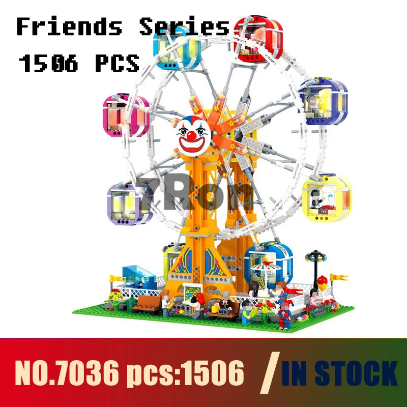

Models building toy 7036 1506pcs Friends Series City Park Ferris Wheel Girl Building Blocks Compatible with lego toys & hobbies