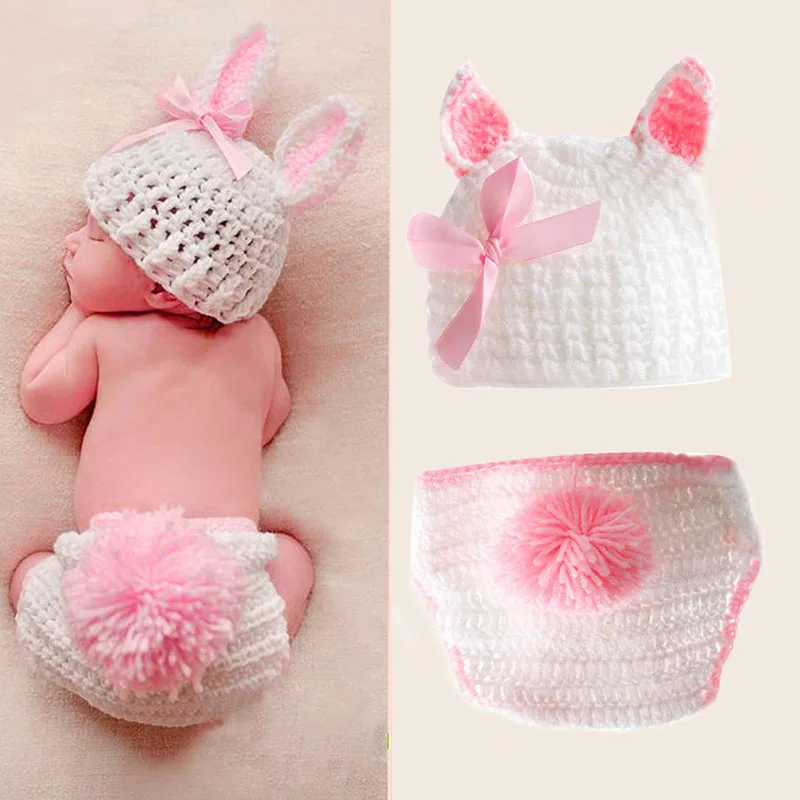 Newborn Baby Boys Girls Cute Crochet Knit Costume Prop Outfits Photo Photography