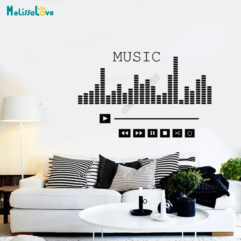 Us 5 42 32 Off New Design Music Lover Decal Music Player Equalizer Decor House Bedroom Window Sticker Removable Vinyl Wall Stickers B662 In Wall