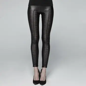 

Punk Rave Women's Goth Devil Footprint Faux Leather Leggings WK342DDF