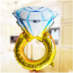 1 шт. воздушный шар из фольги Свадебные Большой кольцо с бриллиантом укладки свадьба комнаты вечерние праздник украшение шар