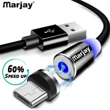 Marjay 1 м 2 м Магнитный Micro USB кабель для быстрой зарядки мобильного телефона зарядный кабель Usb кабель для Samsung Xiaomi huawei Tablet