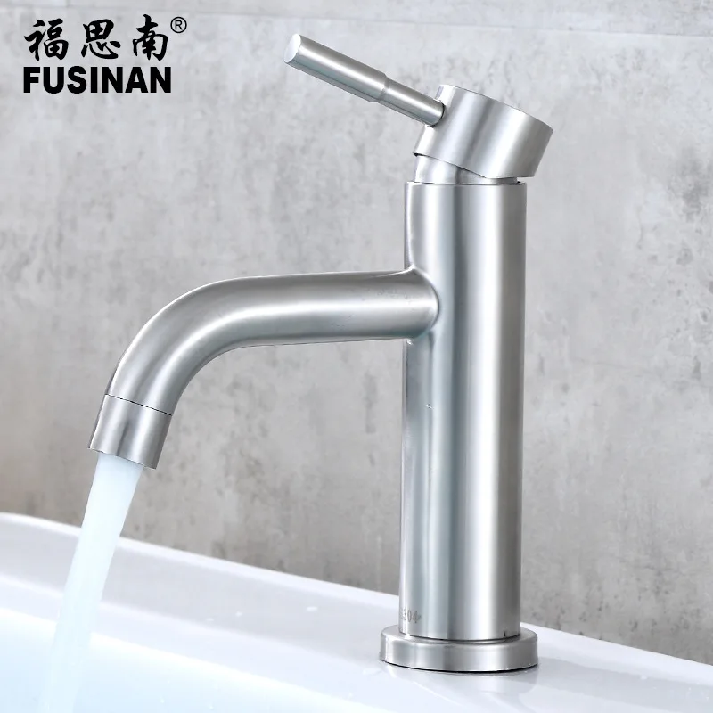 

SUS 304 Stainless Steel Kitchen Faucets Chrome Silver Bathroom Basin Faucet Single Handle Hole Mixer Taps Torneira Misturador