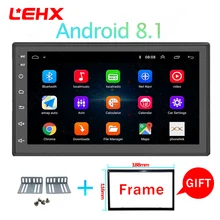 LEHX 7 дюймов 2 Din Android 8,1 автомобильный Радио gps навигация Универсальный Bluetooth автомобильный аудио стерео AM/FM USB мульти-медиа сенсорный экран