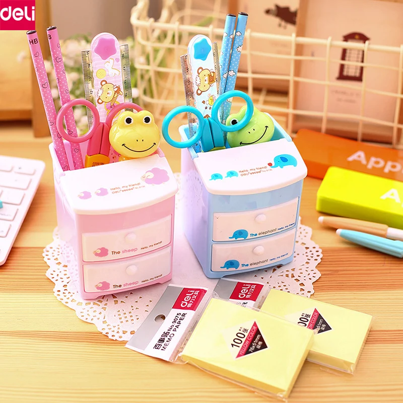 Deli Multifunctional Cute Pen Holder Desk Organizer Storage Office