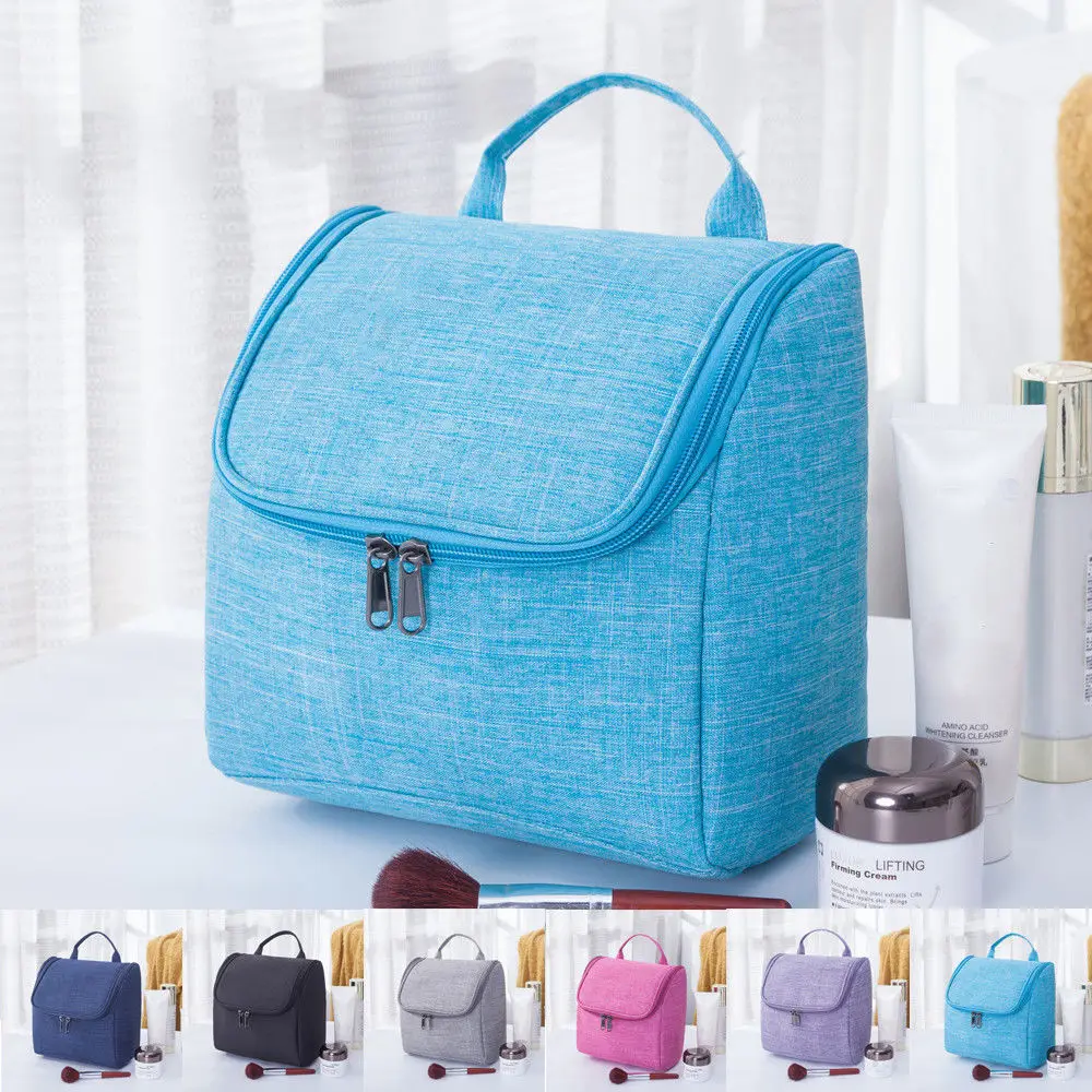 

Portable Cosmetic Bag Large Travel Organizer Toiletry Cosmetic Make Up Holder Case Bag Pouch Wash
