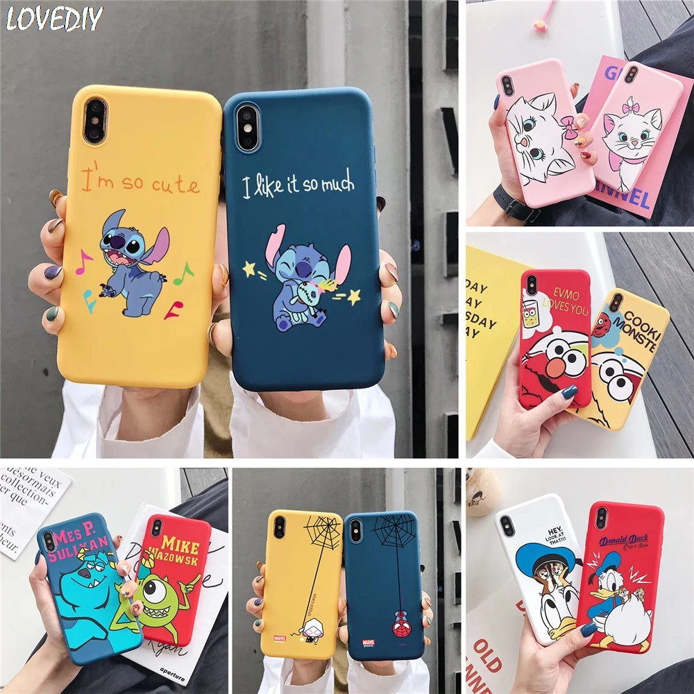 Чехол Marie Cat Stitch для iphone 7 8 6 6s Plus 11 Pro X XS Max Xr Дональд Дак Человек-паук Улица Сезам чехол для телефона