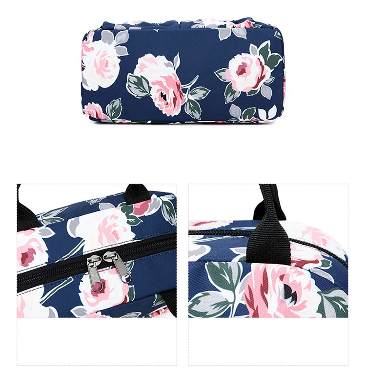 Модная Водонепроницаемая тканевая Женская сумочка для продуктов с цветочным принтом высокого качества женские Переносные сумки для обедов коробка