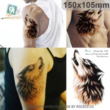 personality domineering Wolf King flower arm tattoo waterproof SC2908
