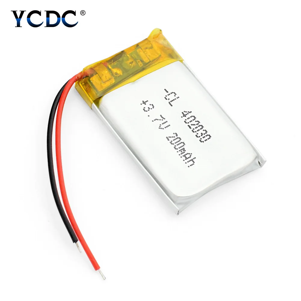 

YCDC 1/2/4 Pcs 402030 Battery 042030 3.7V 200mAh Li-polyester Rechargeable Batteries for MP3 MP4 Toy Cell Phone DVR A-CLASS GPS