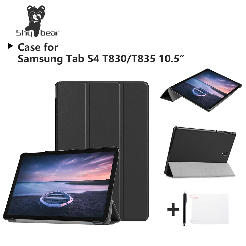 Magnetic Case for Samsung Galaxy Tab S4 10.5'' SM-T835 T830 Tab S4 T835 10.5'' 2018 Stand Protective Tablet Cover Case+gifts protective aluminum alloy abs back case for samsung galaxy s4 i9500 black