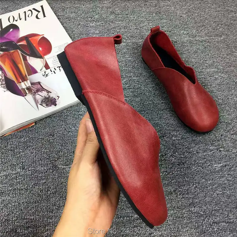 SexeMara New Fashion Forest style Genuine Leather Women shoes soft Cowhide female Casual Shoes size 34-40 6 Colors Free shipping
