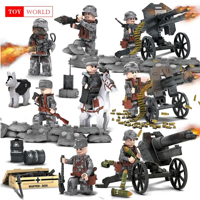 

8PCS/Set Military Figures With Weapons Building Blocks Set Compatible Legoed Soldiers ww2 Army Bricks Gift Toys For Children Boy