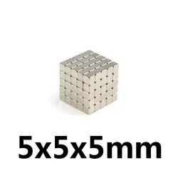 10 шт. 5x5x5 Сильный редкоземельный кубический блок квадратный редкоземельный неодимовые магниты 5x5x5 мм постоянный