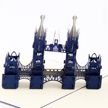 Красный Лондонский мост ручной работы карты с лазерной резкой объемный 3D всплывающие пользовательская поздравительная открытка на день рождения подарки открытки 6A0640