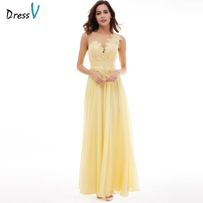 Dressv daffodil appliques long evening dress 2017 cheap