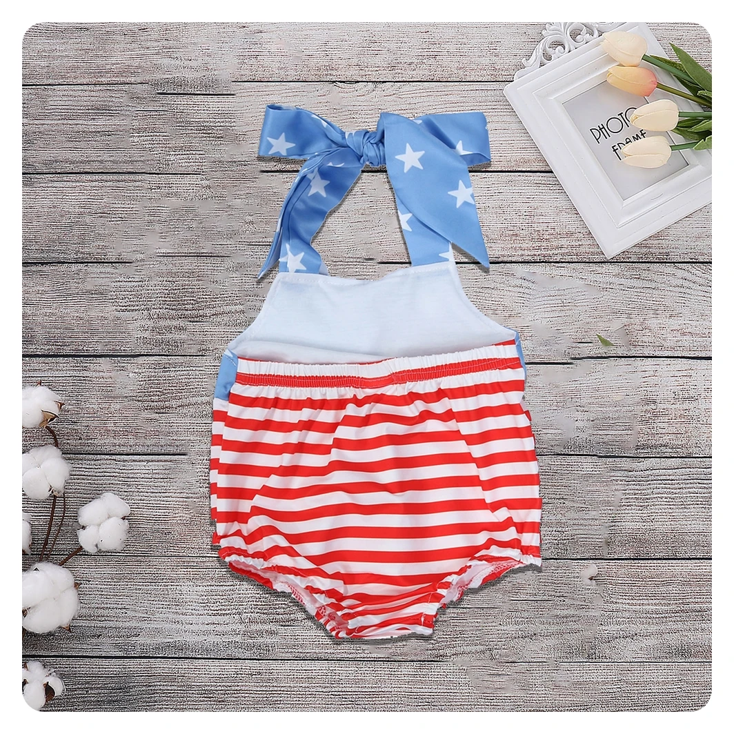 

Independence Day Newborn Baby Toddler Girl Boy Clothes BodySuits American Flag Classic Cotton Jumpsuit for Kid