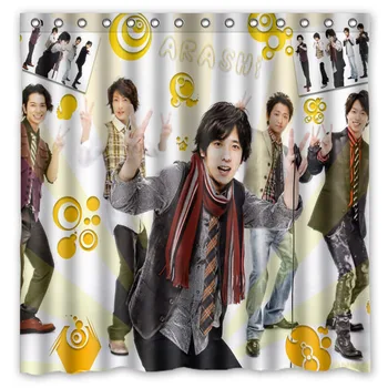 

High Quality Custom Waterproof Bathroom Shower Curtain ARASHI Mildew Resistant Polyester Fabric Bath Curtains 180*180cm