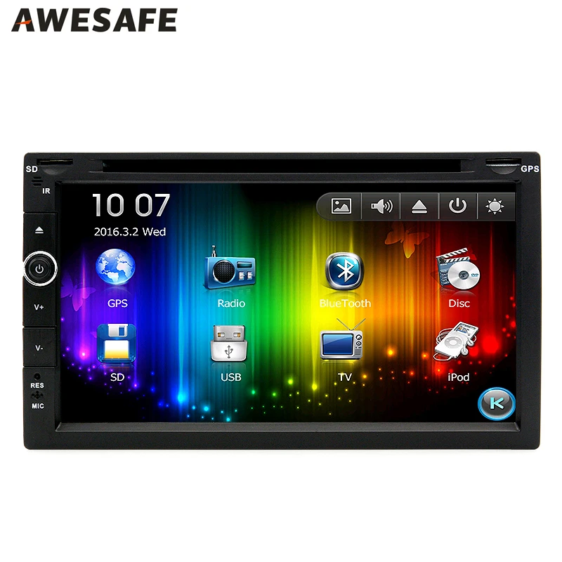 2 Din Universal car DVD player HD 1080P Double Din Car radio 6.95