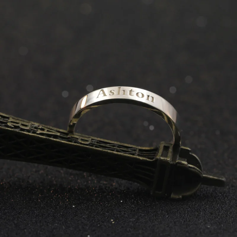 3mm Customized Wedding Ring Genuine 925 Solid Silver Name Women Personalized Annivesary Rings Engraved | Украшения и аксессуары