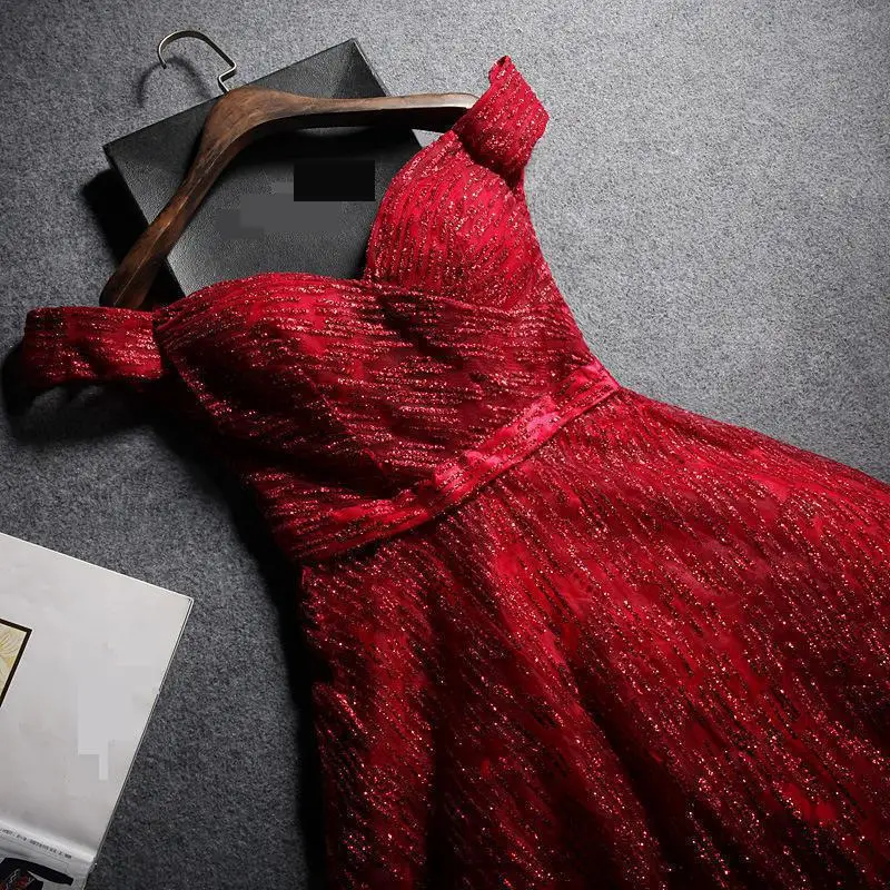 Mrs Win Сексуальное вечернее с вырезом «Лодочка» платье 2019New цвет красного вина Тонкий Банкетный тост длинная юбка вечернее платье vestido de festa L