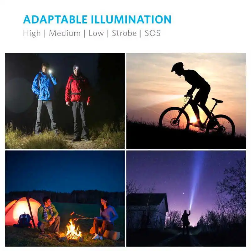 powerful led flashlight torch flashlight t6 Outdoor Flashlight Torch 3 modes Zoom Tactical 14500 Lamp laser pointer #$S10 (8)