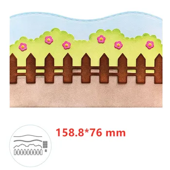 

Wooden Fence Forest Boundary Flowers Metal Cutting Dies for DIY Scrapbooking Decorative Crafts Embossing Paper Cards New 2019