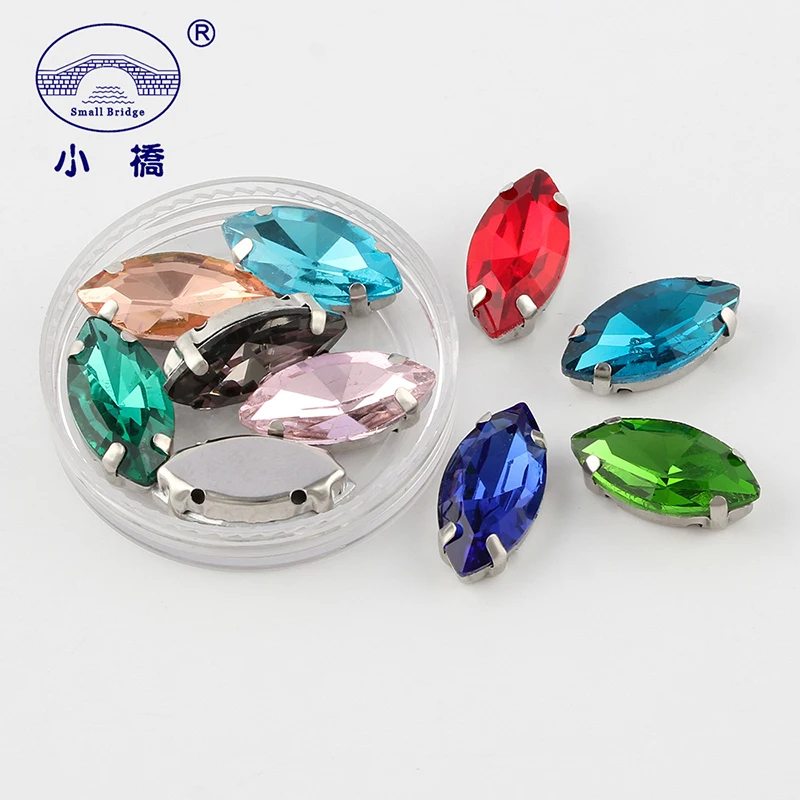 

10PCS Mixed Color Crystal Sew On Rhinestone Loose Flatback Rhinestones With Claw Diy Horse Eye Rhinestones For Clothing S101