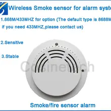 Беспроводной 868 МГц датчик дыма для наших 868 МГц системы домашней сигнализации, пожарная сигнализация 433 МГц детектор дыма для 433 МГц система охранной сигнализации