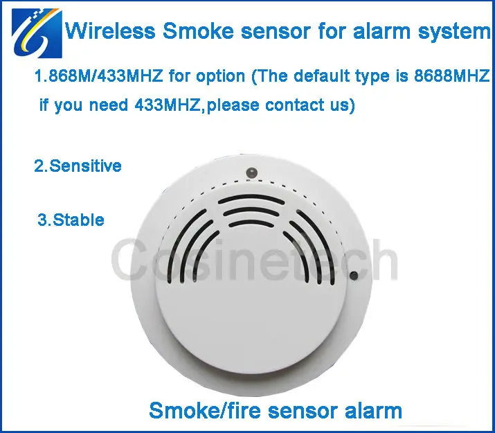 

wireless 868MHZ smoke sensor for our 868MHZ home alarm systems,fire alarm 433MHZ smoke detector for 433mhz security alarm system