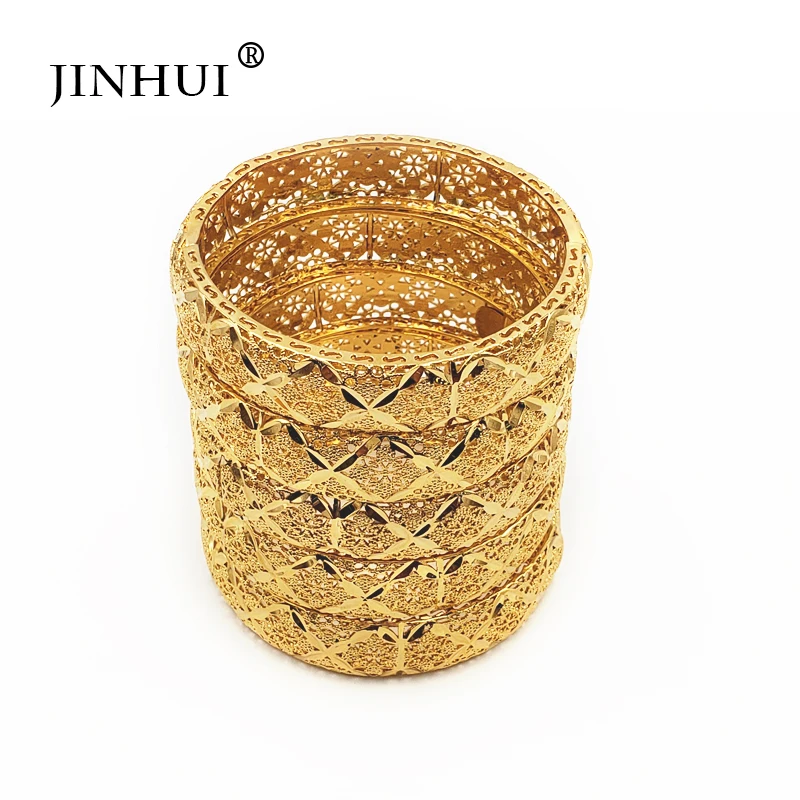 New Fashion lady Luxury Gold Color Jewelry Bangles Ethiopian African Women Dubai Bracelet Party wedding Gifts bridal Ramadan